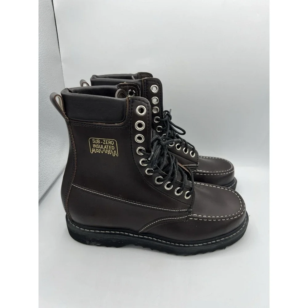 Vintage Stylecraft Sub Zero Insulated Boots Brown Moc Toe NEW Mens 8
